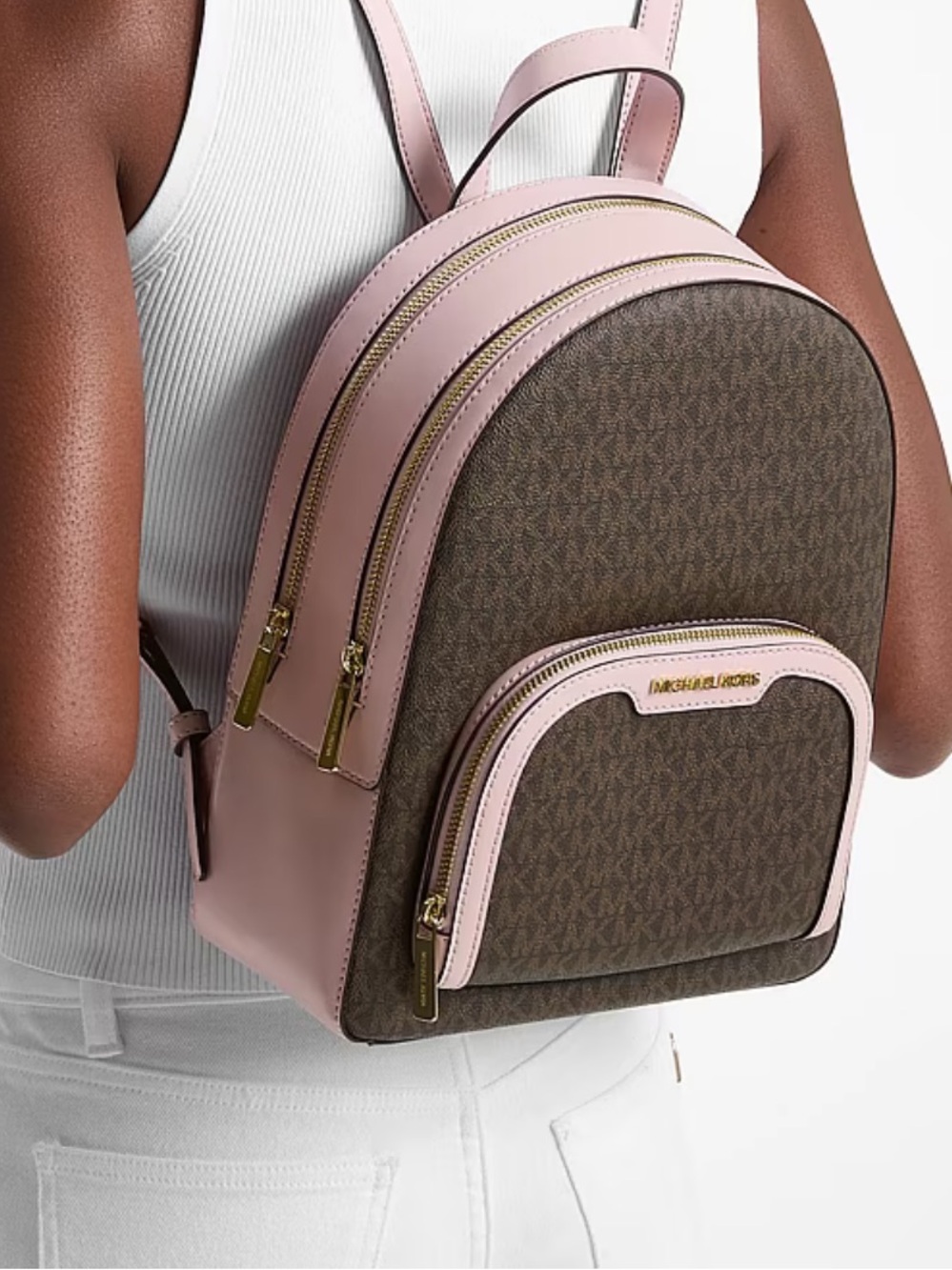 Michael Kors Jaycee Medium Zip Pocket Logo Backpack
Powder Blush 
NWT - Picture 14 of 16